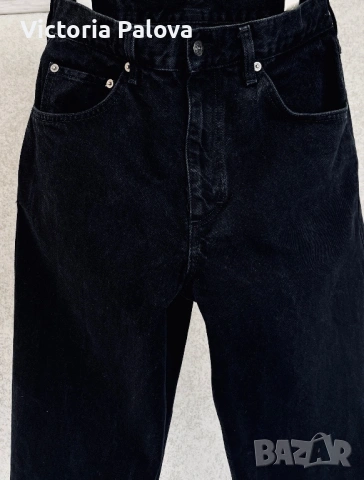 Vintage унисекс дънки Mustang Michigan Jeans / 90s Loose Straight Denim / Heavy Dark Wash, снимка 10 - Дънки - 54569574