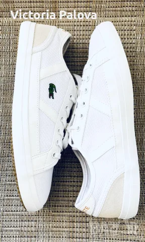Леки бели маратонки/сникърси LACOSTE оригинал, стелка 24,5см, снимка 10 - Дамски ежедневни обувки - 55517644