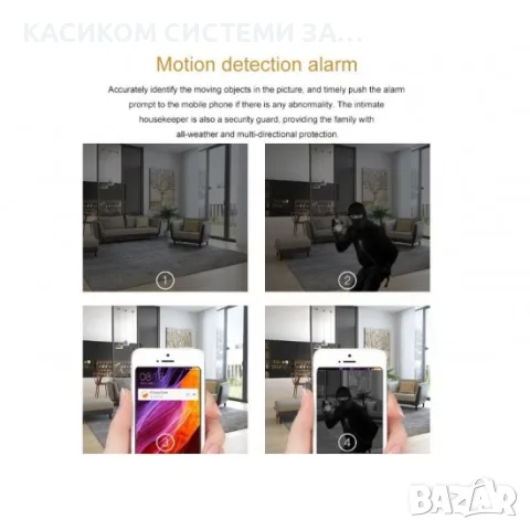 Мини шпионска WiFi IP камера  Full HD, нощно виждане, датчик за движение, снимка 3 - HD камери - 55320753