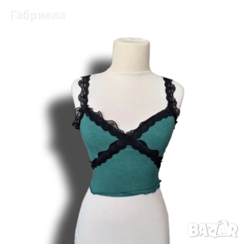 Винтидж топ / корсет с бродерия