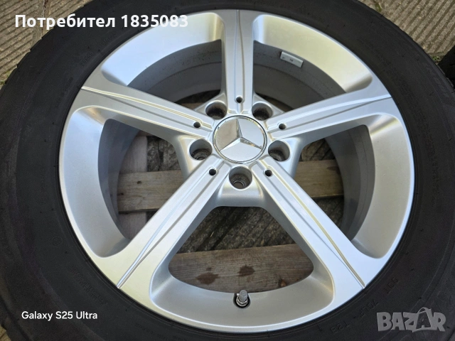 Лети джанти 17ки 5х112 Mercedes + зимни гуми 215/65/17 Bridgestone, снимка 4 - Гуми и джанти - 54439726