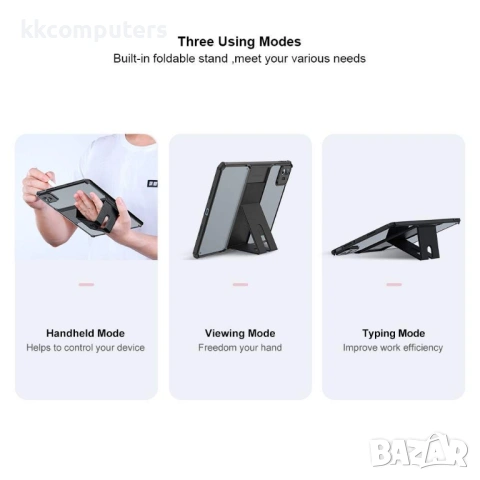 XUNDD калъф за Xiaomi Pad 8/8 Pro – TPU+PC, подставка, Airbag, протектор, черен, снимка 3 - Резервни части за телефони - 54548403