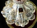 Посребрен свещник,рози,орнаменти,36 см.,1 кг. , снимка 7