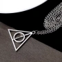 Колие с висулка Harry Potter Deathly Hallows (Даровете на Смъртта) – сребрист цвят 10070, снимка 7