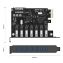 ORICO SuperSpeed 7 Port USB 3.0 PCI-E Express Card with a 15pin SATA Power Connector PCIE Adapt, снимка 2