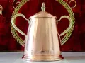Медна чаша с капак,захарница,чиста червена мед,Холандия. , снимка 1