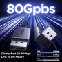 Нов UGREEN DisplayPort кабел 16K 80Gbps 90 L-образен конектор FreeSync G-Sync HDR за гейминг монитор, снимка 3