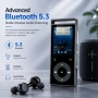 MP3 плеър 90GB Bluetooth 5.3, FM радио, HiFi звук, поддръжка до 128GB, слушалки, снимка 2