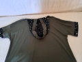 Летен масленозелен суитшърт №3 (2-3 XL) с гарнитура от тюл, снимка 3