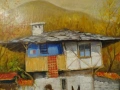 СТАНИСЛАВ ПЕТЕВ картина "Есен на село" масло подпис 1998 г, снимка 4