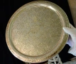 Посребрен бронзов поднос 36 см.,780 гр.,гравиран. , снимка 6