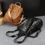 Комплект дамска кожена раница, малка чантичка и портмоне, снимка 6