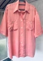 Alberto Fabiani 100% коприна – luxury oversized риза в цвят Peach Amber Италия, снимка 12