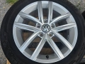 Лети джанти 16ки 5х112 VW + летни гуми 205/55/16 Dunlop, снимка 4