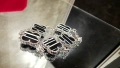 Van Cleef & Arpels VCA 5 Motifs Silver Veined Black Onyx Vintage Alhambra Дамска Гривна, снимка 4