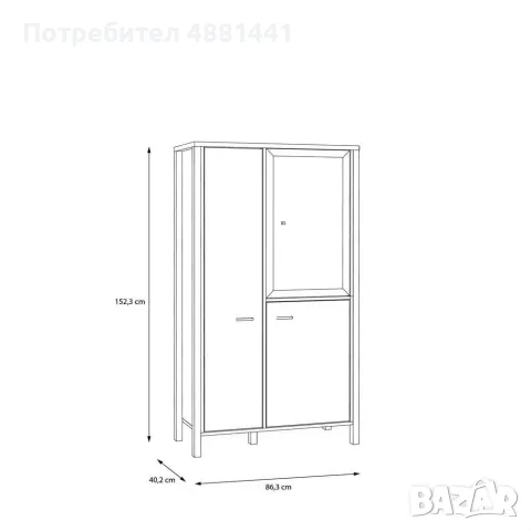 Витрина High Rock (AIKO) – отлично състояние | 140 €, снимка 3 - Секции и витрини - 55467641
