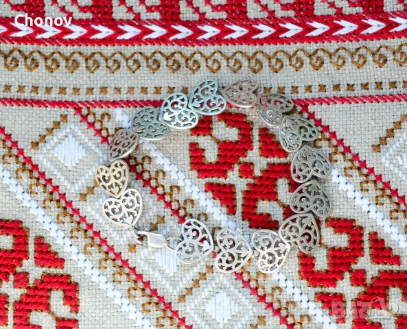 Дамска сребърна гривна, снимка 2 - Гривни - 55331694