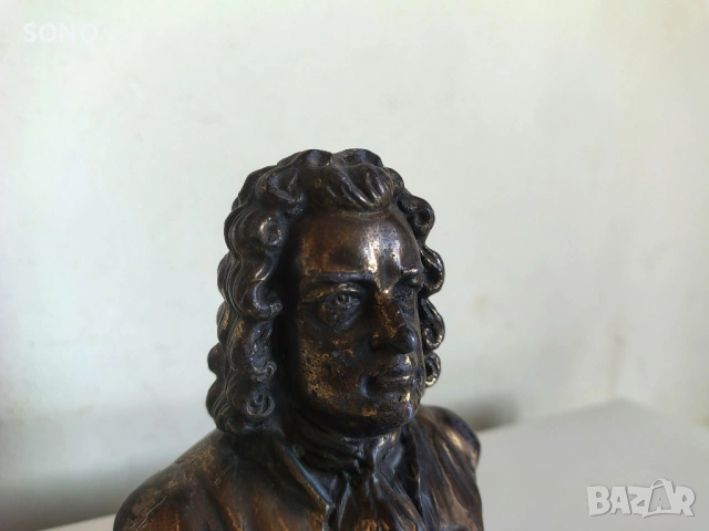 Колекционерски Бронзов Бюст - Йохан Себастиан Бах, снимка 2 - Антикварни и старинни предмети - 54350487