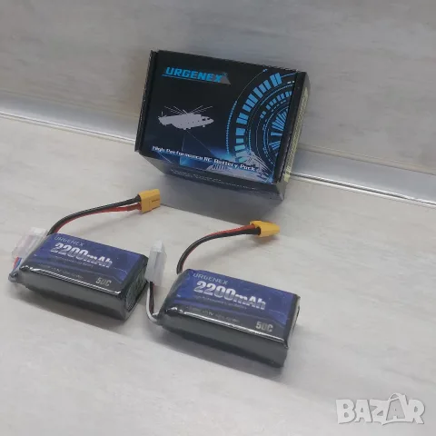 Комплект 2 бр. Нови Li-Po Батерии URGENEX 3S 11.1V 2200mAh 50C (XT60) за RC модели, снимка 4 - Друга електроника - 55656841