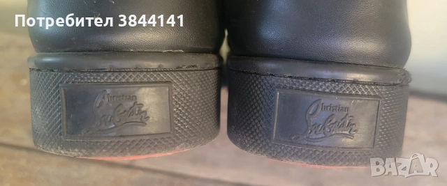 Louboutin Black Leather 42, снимка 5 - Маратонки - 54903712