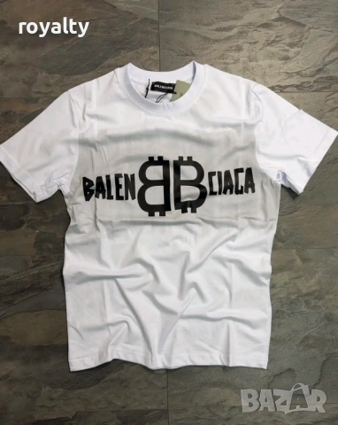 Balenciaga Нова Бяла Мъжка Тениска 