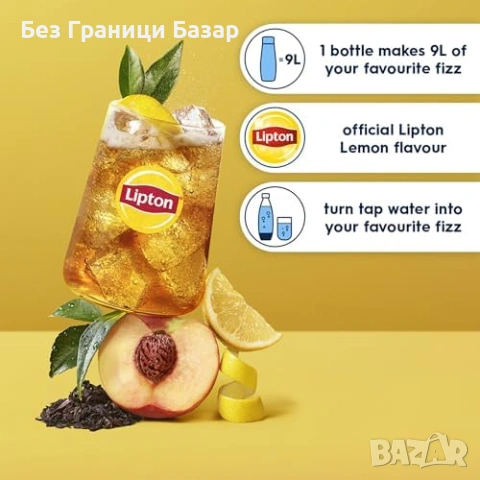 Нов Сироп за SodaStream Lipton лимонов студен чай 6 броя без захар по 440 мл, снимка 2 - Други - 54195158
