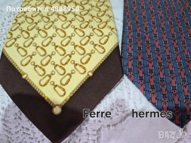 копринени вратовръзки Hermes, YSL, FERRE, Versace , снимка 6 - Други - 55601122