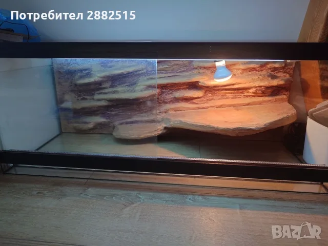 Терариум 100×40×40 см с 3D гръб + осветление