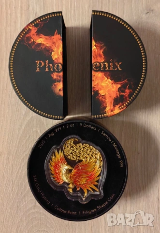 5 долара 2025 Самоа - Птицата Феникс - 2 оз.сребърна монета, снимка 3 - Нумизматика и бонистика - 54060877