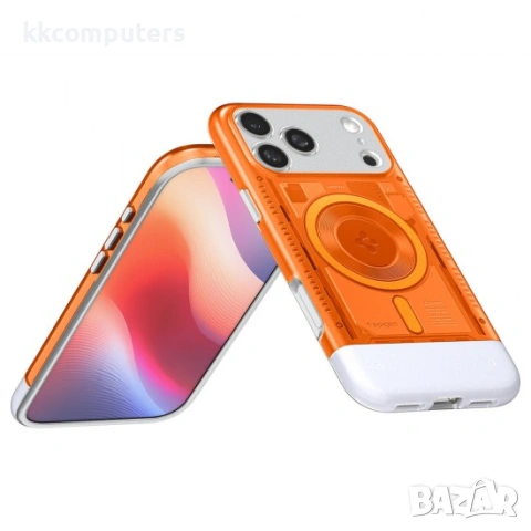 Оригинален кейс Spigen Classic C1 MagSafe, За iPhone 17 Pro Max (6.9), Оранжев и Протектор, снимка 9 - Калъфи, кейсове - 54158593