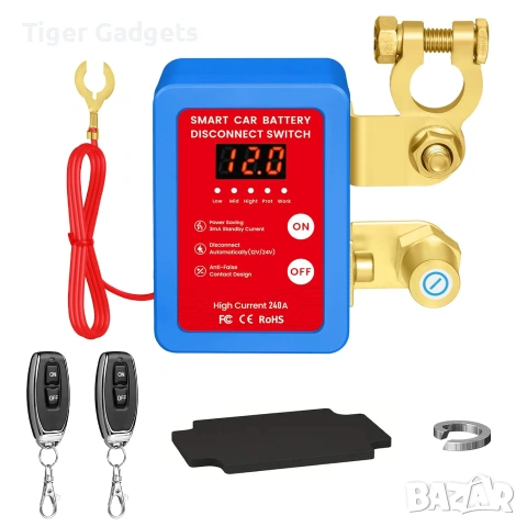 Remote Battery Disconnect Switch 12V 240A – Дистанционен прекъсвач за акумулатор с LED дисплей