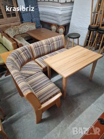 К-т Масивен Кухненски Ъгъл с Разтегателна Трапезна Маса -внос от Германия! 