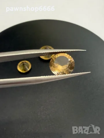 Комплект естествени цитрини 6.95 ct – централен камък 3.45 ct + чифт 1.75 ct , снимка 10 - Бижутерийни комплекти - 55483308