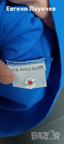 U.S.Polo ASSN. Размер М Мъжка поло тениска в синьо отлично състояние , снимка 5 - Тениски - 55414286