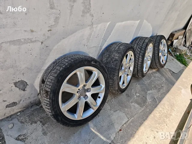 18 5х112 8.5ж ет32 лети джанти за Ауди със зимни гуми 245 45 18 Audi 5x112 8.5j et32 66.6mm, снимка 2 - Гуми и джанти - 55546622