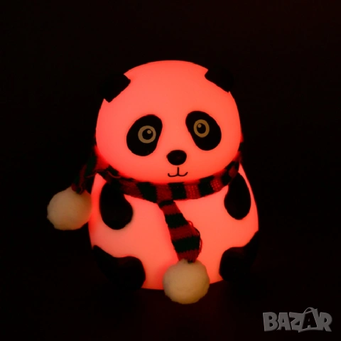  Топ подарък Нощна лампа панда силиконова LED цветна детска , снимка 3 - Други - 54019055
