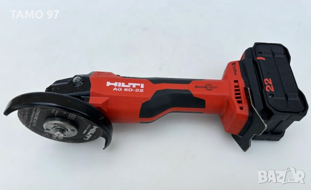 Hilti AG 6D-22 - Безчетков ъглошлайф с SensTech 2x22V 5.10Ah Nuron перфектен! , снимка 3 - Ъглошлайфи - 54769154