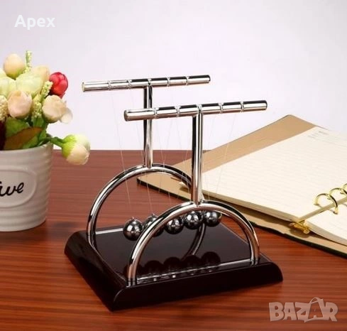 Люлка Махало на Нютон.Антистрес Играчка за Бюро.Метални Топчета.Перпетуум Мобиле.Люлката на Newton, снимка 4 - Декорация за дома - 54010643