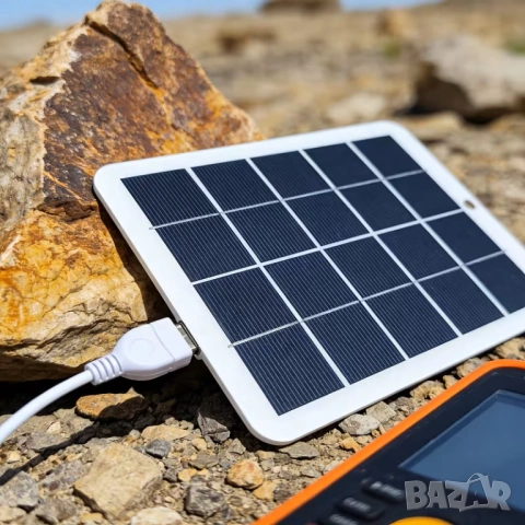 Компактен соларен панел Удобен соларен Power Bank - 3W, снимка 5 - Къмпинг осветление - 54661133