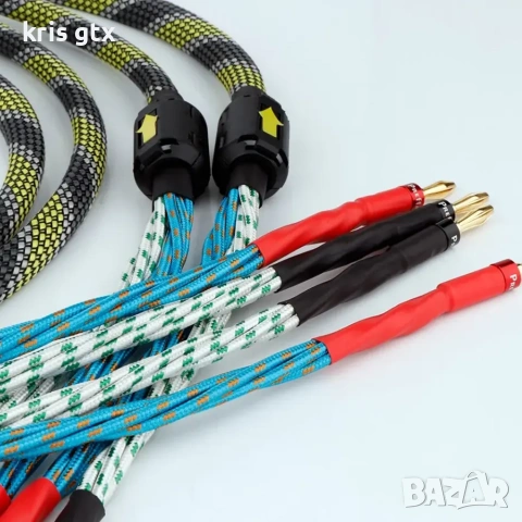 Monosaudio Hi-Fi аудио тонколонен OFC кабел 2x6 мм 2x3 m конектори банани, снимка 3 - Тонколони - 54997253