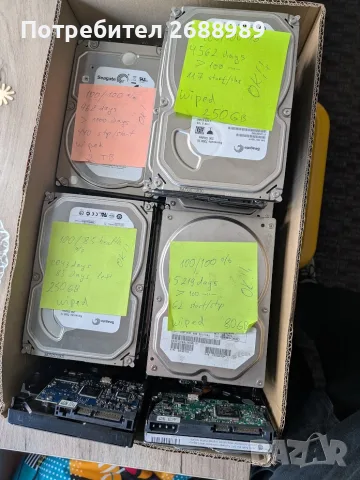 Лот 9 бр. Твърди дискове HDD от 250GB до 2TB SATA3 7200rpm – 100% Здраве 