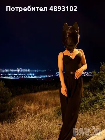 Черна мото каска с уши, снимка 2 - Аксесоари и консумативи - 55364240