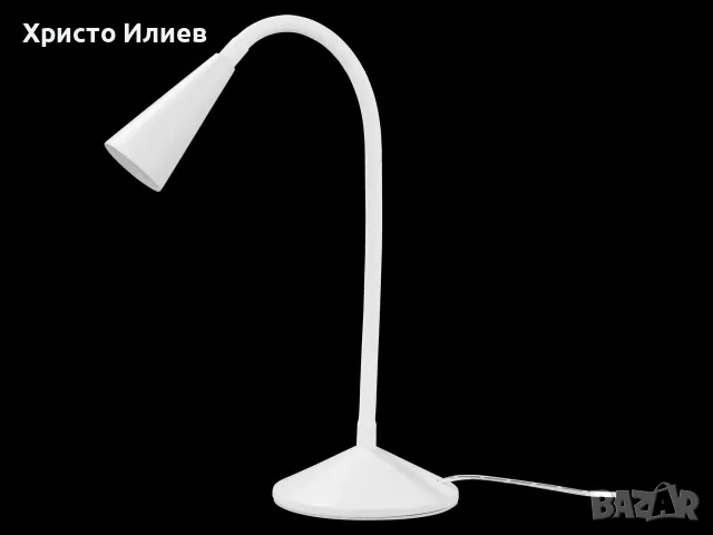 Натолна LED лампа за бюро гъвкава Бяла, снимка 3 - Настолни лампи - 55485155