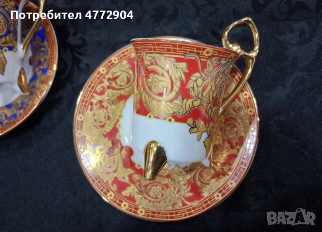 Vintage k&k Vienna porcelain Комплект 2бр .двоен сет  за еспресо/късо кафе , снимка 7 - Антикварни и старинни предмети - 54419595