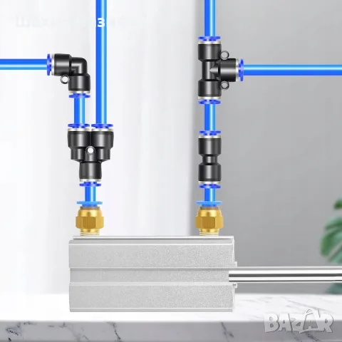 Комплект 10m PU въздушна тръба, 6mm, 14 аксесоара за свързване, многоцветен, снимка 2 - Други стоки за дома - 55397761
