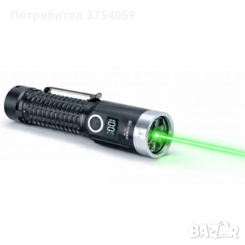LED фенер YEMAO YM-F701 със зелен лазер - USB и дисплей, снимка 4 - Прожектори - 55183812