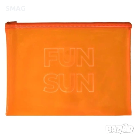 Прозрачен летен несесер FUN SUN неоново оранжев 29x21cm_1250038