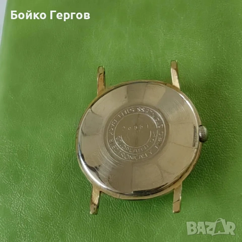 Рядък винтидж от 50-те Германски-DDR мъжки  часовник UMF Ruhla позлатен Cal.32-15JW.РАБОТИ ПЕРФЕКТНО, снимка 2 - Мъжки - 54352922