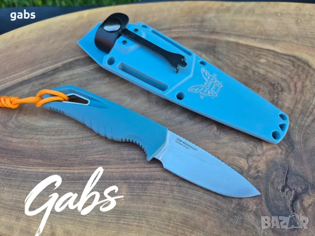 Фиксиран нож Benchmade Water Intersect 18050,Magna Cut,Depth Blue Santoprene, снимка 4 - Ножове - 55691112