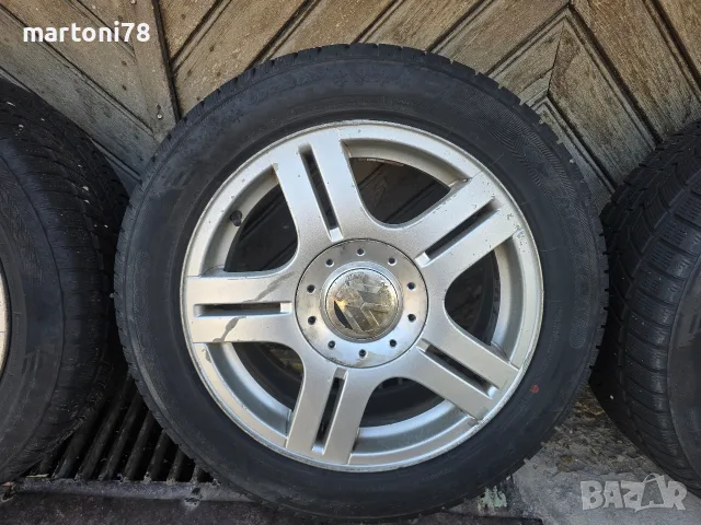 4бр. оригинални алуминиеви джанти за VW 16 цола, 5x112, със зимни гуми, снимка 4 - Гуми и джанти - 55341203